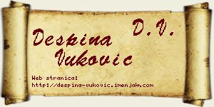 Despina Vuković vizit kartica